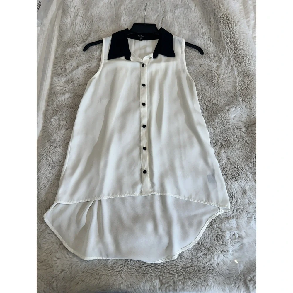 Monteau  Black & White Tie Blouse Size‎ S